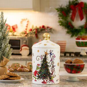 NEW The Grinch ‘Merry Grinchmas’ Christmas Tree Ceramic Cookie Jar
